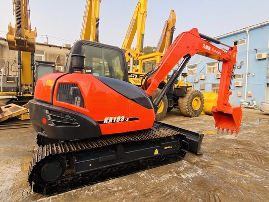 8 toneladas original japonês usado Kubota KX183 Excavadora Crawler com 47,8 kW de potência do motor e 0,31 m3 de capacidade de balde