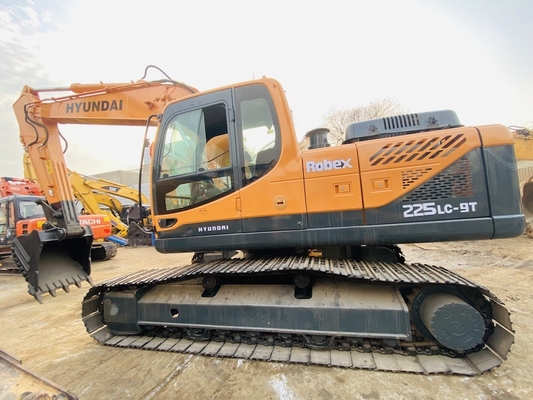 22 toneladas original japonês segunda mão Hyundai R225 Crawler Excavator com 112 kW de potência do motor e 1,05 m3 de capacidade de balde
