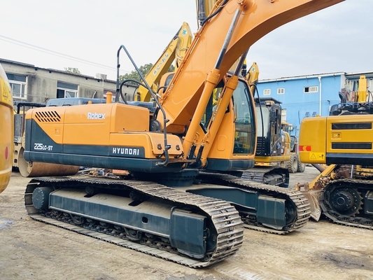 22 toneladas original japonês segunda mão Hyundai R225 Crawler Excavator com 112 kW de potência do motor e 1,05 m3 de capacidade de balde