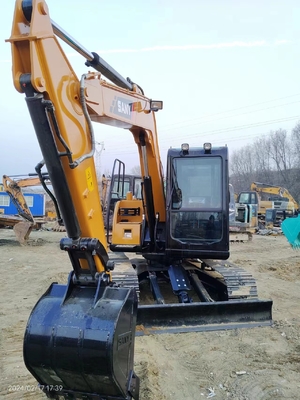 Excavadora hidráulica Sany SY75C de 7 toneladas usada com capacidade de balde de 0,12 ~ 0,32 m3