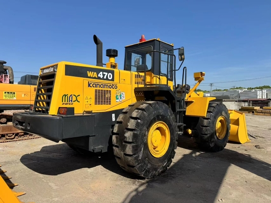 Carregador de rodas Komatsu WA470-3 de segunda mão Carregador de estrada 3.9 M 3
