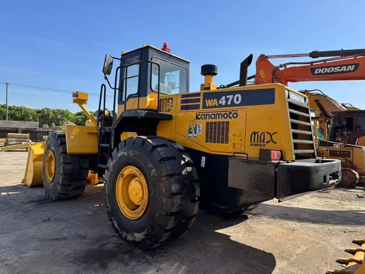 Carregador de rodas Komatsu WA470-3 de segunda mão Carregador de estrada 3.9 M 3