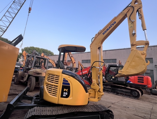 Mini Excavatora Usada Komatsu PC35MR Excavatora de rastreador Excavadora de segunda mão Máquinas de construção